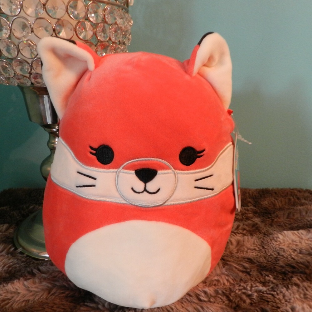 Squishmallows 8" Fifi the Red Coral Fox Fall Winter 2021 Kellytoy Plush - Picture 1 of 4